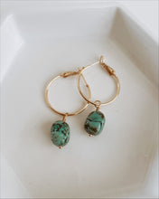 Load image into Gallery viewer, Matilda Turquoise Hoop Earrings
