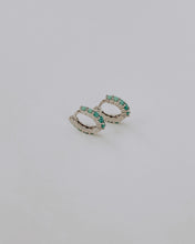 Load image into Gallery viewer, Laney Hoops // Sterling Silver + Turquoise

