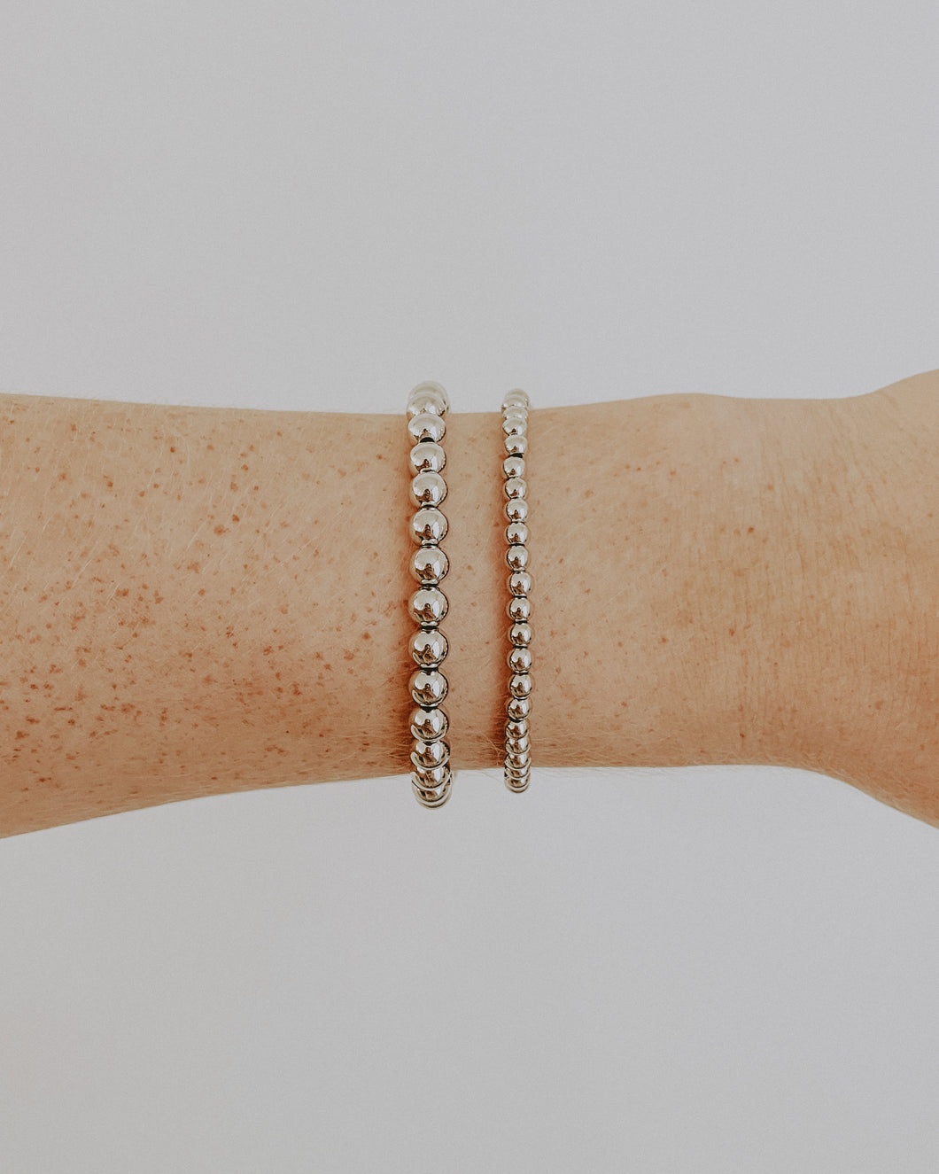 Harper Beaded Bracelet // Silver