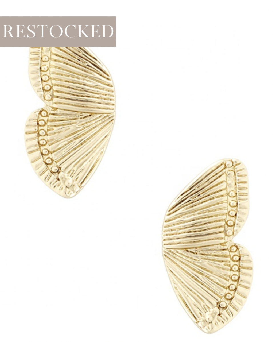 Give You Butterflies Stud Earrings // Gold